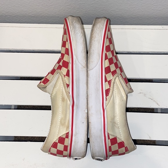 Vans Red Checkered Checkerboard Slip-on Sneaker Shoe Mens 6.5 Womens 8 - Picture 7 of 9